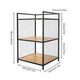 3-Tier Printer Stand Solid Wood & Iron, 44lbs Capacity, Space-Saving Design, Ideal for Office & Home Storage, Durable & Stylish