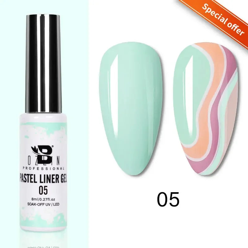 5ML Gold Silver Metallic Liner Paint Gel Polish Chrome Mirror Metal Effect Super Bright French UV LED Semi Permanent Nail Gel