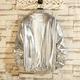 Mens Windbreaker Jackets Nightclub Stage Party Jackets Costume Streetwear Harajuku Hip Hop Reflective Jacket Gold Fashion Coats - Lootquake