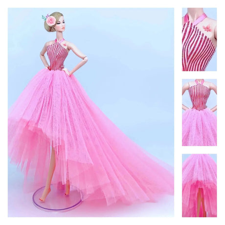 fashion for barbie elegant lady wedding dress for barbie doll clothes princesa for bjd 1/6 dress long dress accessories - Lootquake