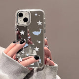 Cute Cherry Plating Make Up Mirror Phone Case