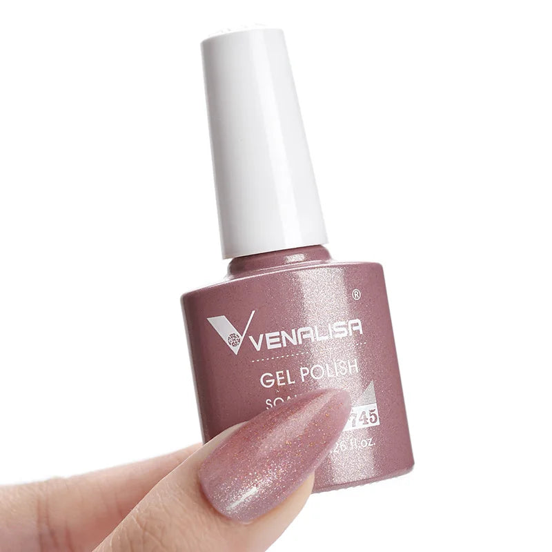 Venalisa Nail Gel Polish 7.5ml #758 Funny Bunny Milky White VIP3 Collection Long Wear Diamond Top Coat Soak Off UV LED Gel Nail