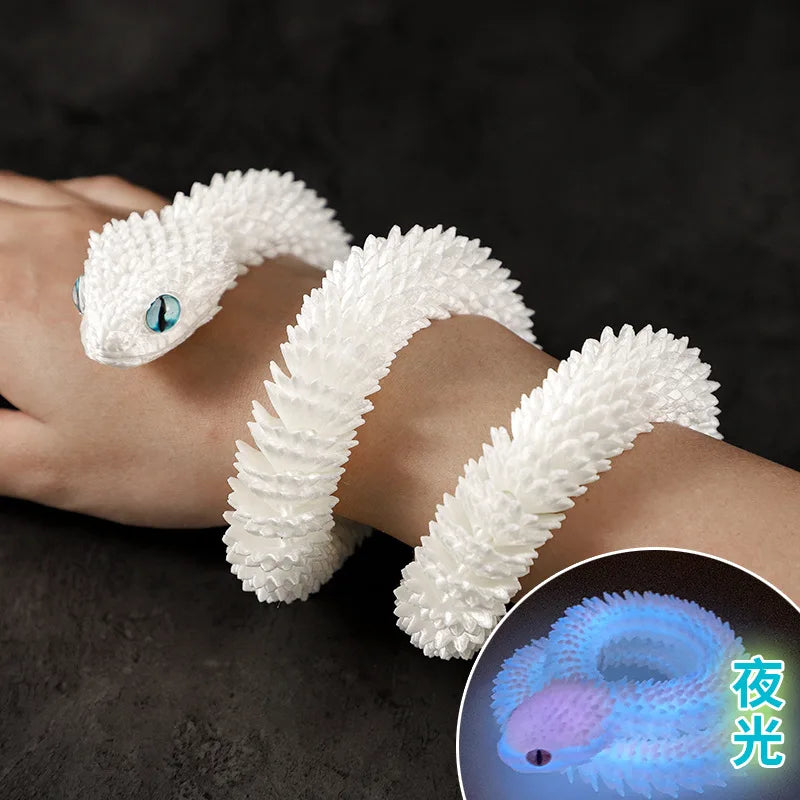 Snake Sculpture Articulated Snake Decor Articulated Animals Figurine with Movable Joints 3D Printed Model Home Desktop Ornament