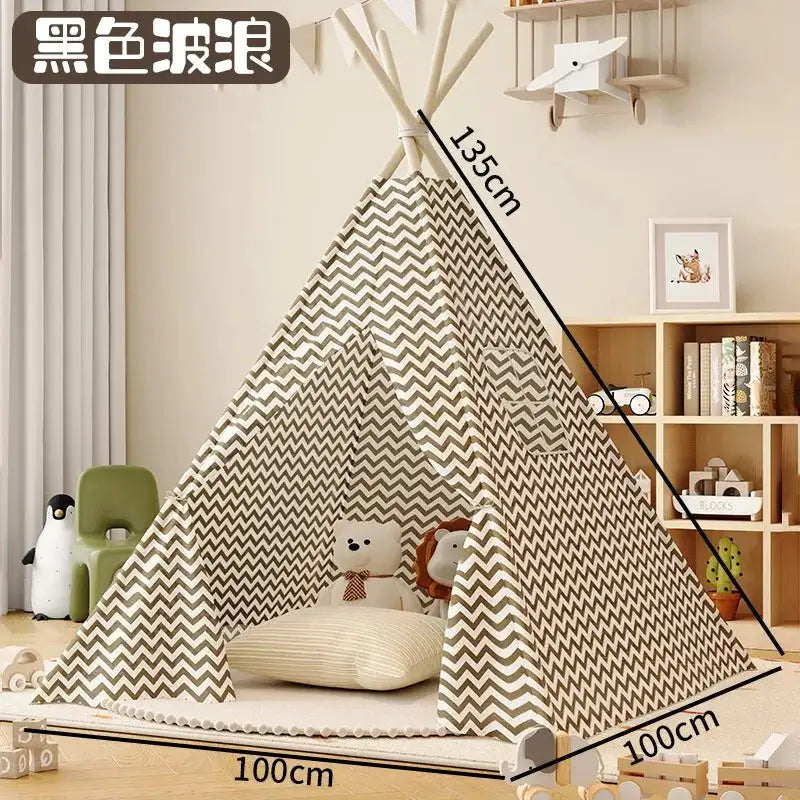 Tent for Kids Indoor Household Children Play House Wigwams Portable Folding Tipi Teepee Girl and Boy Castle Play Room Tents - Lootquake