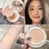 Polvos compactos mate para rostro, control de aceite, cobertura total natural, hidratante, blanqueador, base de maquillaje en crema, 2 en 1 cosmético