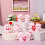 Crafts Resin Couple Piggy Ornament Cute Cartoon Pig Statue Creative Lovely Animal Sculpture Office
