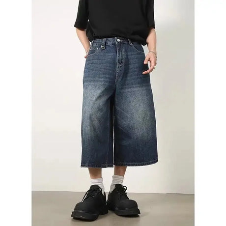 Deeptown Vintage Loose Jorts Jeans Y2k Streetwear Oversize Shorts Denim Pants Korean Fashion Baggy Grunge Trouser Summer Neutral - Lootquake