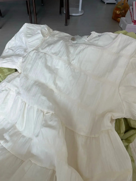 2025 Summer Maternity Pleated Dress Solid Color Loose Pregnant Woman Long Dress Short Sleeve Plus Size Pregnancy Ball Gown Dress - Lootquake