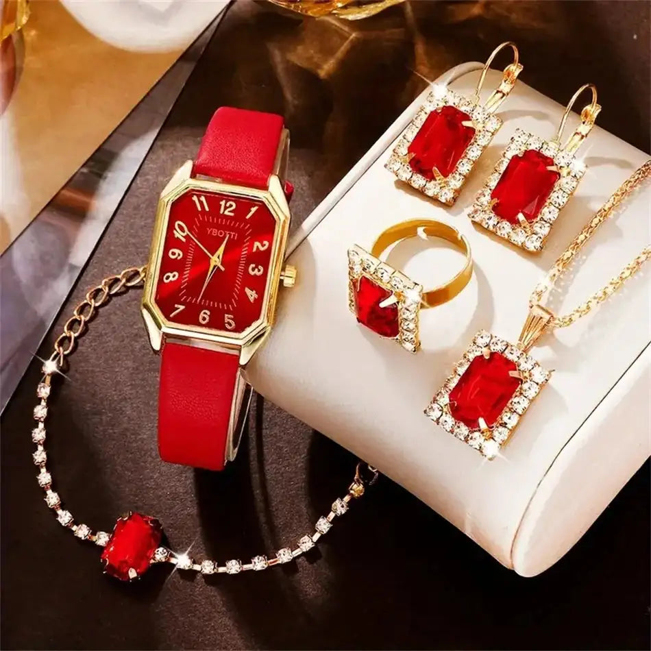 Luxury Fashion Square Women's Watches Brand Ladies Quartz Wristwatch Classic Simple Femme Blue Leather Band Relogio Feminino - Lootquake
