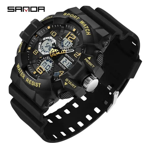 SANDA 3168 White Sport Watch  LED Digital 50M Waterproof Watch Men Multifunction Clock Relogio Masculino Men Military Watches - Lootquake