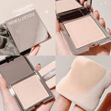 Waterproof powder with mirror, durable makeup, full face coverage, compact powder, cosmetics base, 3 colors