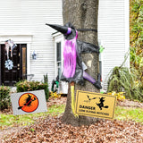 Halloween Witch Crashing Into Tree Decor Lifelike Outdoor Prop for Yard Garden Haunted House Scary Displays