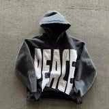 New Streetwear  Hoodie Goth Hip Hop Oversized Loose Zip Up Hoodie Casual Harajuku Black Patchwork Long Sleeve Men Women Pullover - Lootquake