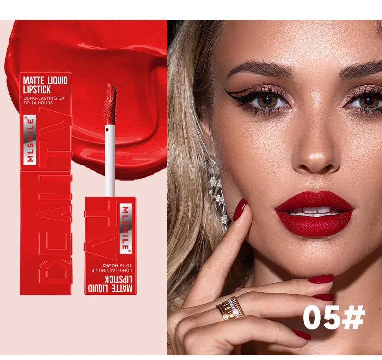 Rouge à lèvres liquide mat 6 couleurs, longue tenue, teinte antiadhésive, brillant à lèvres nude, waterproof, maquillage