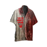 Chemise d'Halloween imprimée en 3D avec motif sanglant et horreur pour homme, décontractée, style hawaïen, idéale pour la plage ou comme vêtement de créateur, à revers boutonné.