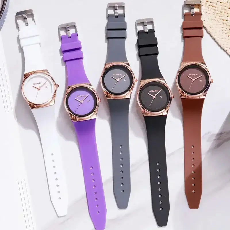 Fashion Women's Minimalist Calendar Quartz Watch Student WatchesSilicone Strap Wristwatch Reloj Mujer Dropshipping - Lootquake