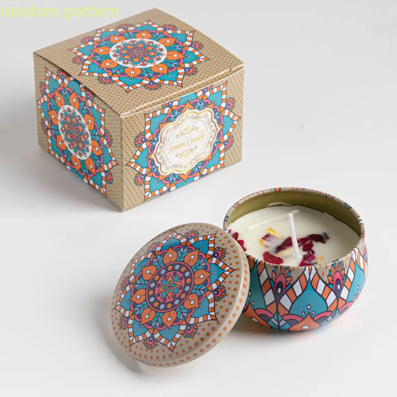 Velas aromáticas de osmanthus y gardenia con pétalos. Pequeñas velas aromáticas románticas para cumpleaños de niñas. Aromaterapia para el hogar.