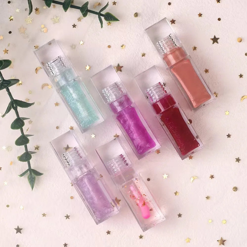 Private Label Clear Lipgloss Full Color Makeup Plumping Lip Oil Moisturizing Waterproof Lasting Lip Gloss Cosmetics Custom Bulk