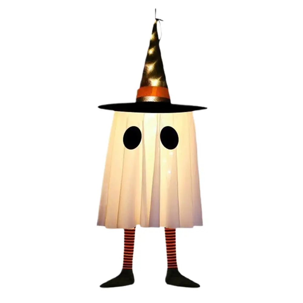 LED Witch Hat Halloween Decor - Glowing Hanging Ornament, Spooky Party Decoration for Haunted House & Witchcraft Theme