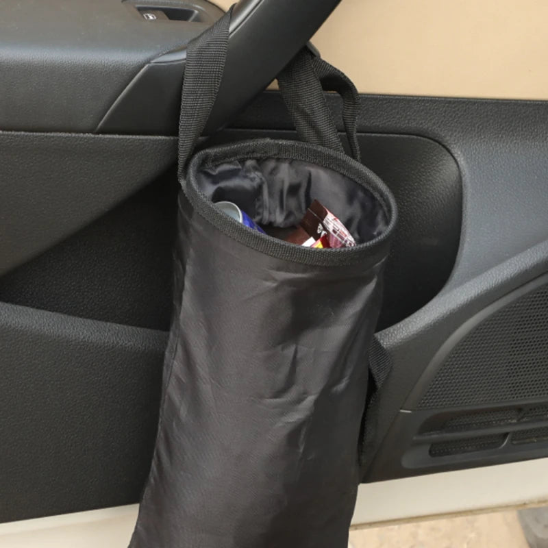 Car Garbage Bin Oxford Cloth Black Auto Trash Bag Hanging Seat Back Storage Bag Trash Can Organizer Car Accessories Interior
