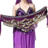 1PC New Style Belly Dance Belt Newest Multi-color Glass Silk Velvet Dancing Belt Scarf Crystal BellyDance Waist Chain Hip Scarf