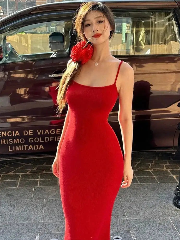 Dulzura Women 2025 Summer Party Club Evening Streetwear Bodycon Beach Basic Black Long Dress Wholesale Items For Business D22775 - Lootquake