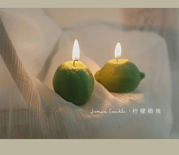 Vela de limón decorativa con fragancia INS, regalo de cumpleaños, regalo de cumpleaños, vela de imitación de fruta, velas perfumadas