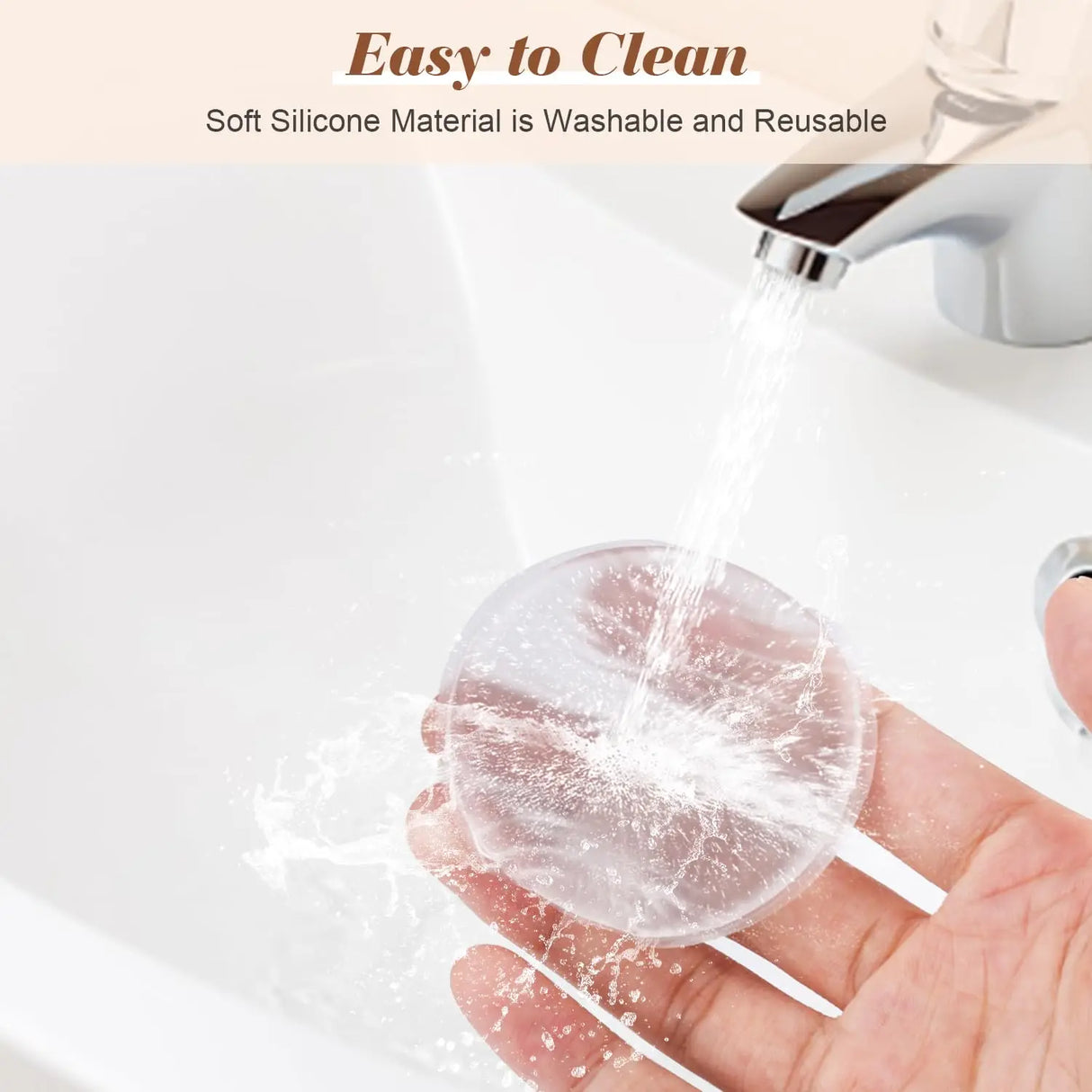 Borla de polvo de gel de silicona suave, transparente, con cojín de aire, para base líquida, crema, licuadora cosmética, herramientas cosméticas