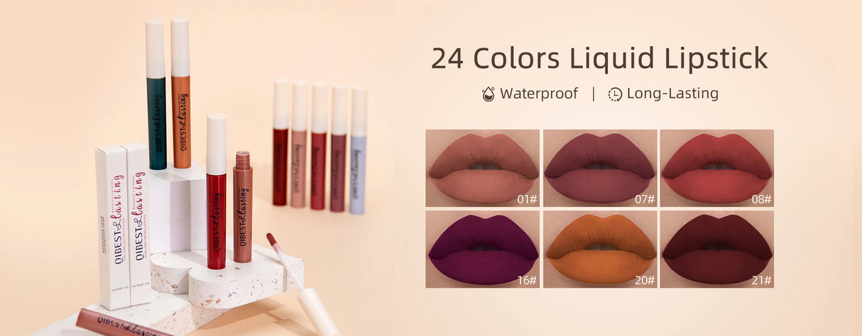 New Lovely Matte Liquid Lipstick Velvet Nude Red Lip Gloss Long Lasting Non-stick Cup Lip Mud Tint Cream Beauty Makeup Cosmetics