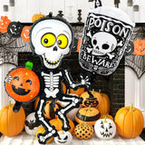 Halloween Balloon Decor Set with Pumpkin Skull Foil Balloons for Spooky Themed Party and Fun Cartoon Shaped Balloons