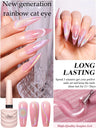 1pcs PSK 2025 Flash Versatile Rainbow Cat Eye Gel Nail Polish Popular Universal Rainbow Laser Crystal Cat Eye Nail Art Nail