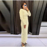 Sequined Party Dresses For Women Removable Sleeve O-neck Slim Long Dress Female 2025 Elegant White Lady Sexy Evening Vestidos - Lootquake