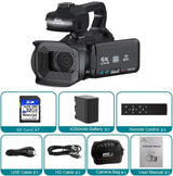 Videocámara de YouTube de 64 MP Cámara Ultra HD de 6K Videocámaras Cámara de transmisión con enfoque automático y zoom de 18X Cámara de video digital con pantalla táctil de 4.0"