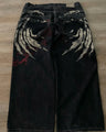New Harajuku Hip Hop Cartoon Y2K Big Boy Jeans Women Graphic Embroidery Baggy Jeans Pants High Waist Wide Leg Trouser Streetwear - Lootquake