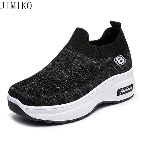Women Orthopedic Walking Shoes Breathable Mesh Slip-On Sneakers Nursing Work Comfortable Casual Cushion Athletic Running Joggers - Lootquake