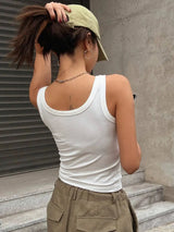 Camisole Tank Soft Cotton Top Women Summer Outfits Tight And Sexy Tank Top Knitted Bottom Shirt And Sleeveless Top For Outerwear - Lootquake