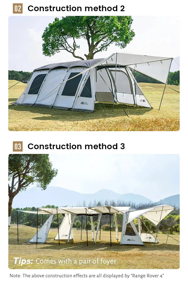MOBI GARDEN Camping LS4 Tunnel Tent Living Shell Tent Large Blow Tent Invite Space Two Bedrooms - Lootquake