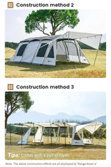MOBI GARDEN Camping LS4 Tunnel Tent Living Shell Tent Large Blow Tent Invite Space Two Bedrooms - Lootquake