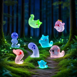Cute Halloween Mini Luminous Ghost Miniature Landscape Ornaments Resin Diy Home Decorations Desktop Decor Crafts Party Gifts