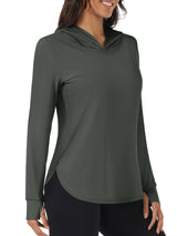 TACVASEN UPF 80+ Quick Dry Hooded Long Sleeve Sun UV Protection T-Shirts