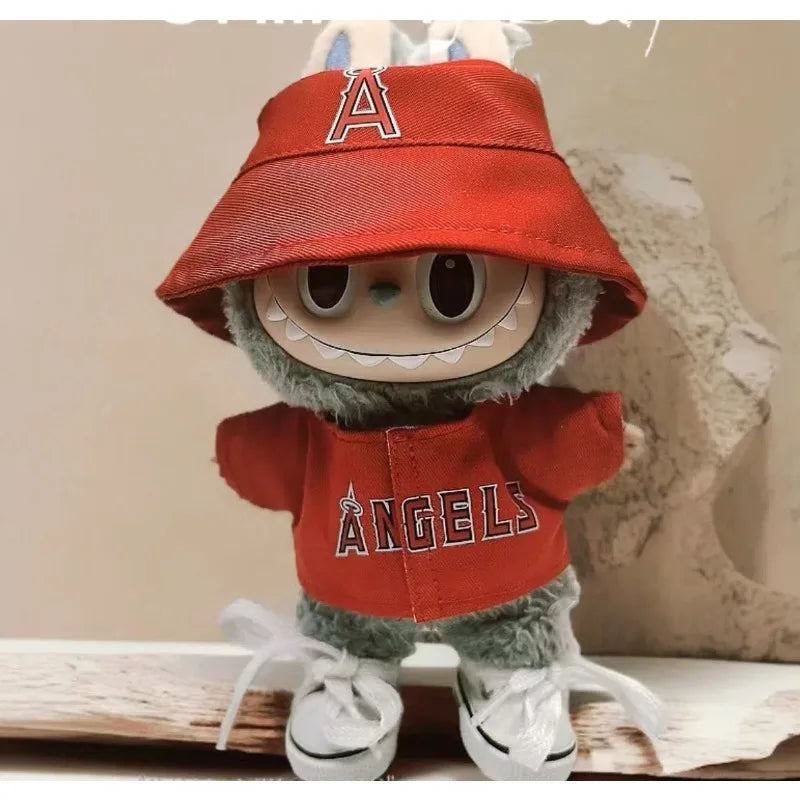 Ropa de muñeca Labubu de 15/17 cm, ropa de béisbol para fiesta, número 17, accesorios para muñecas DIY para niños, regalo