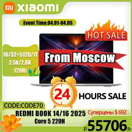 Xiaomi REDMI Book 16 2025 C5-220H 2.5K 120Hz Screen/ REDMI Book 14 2025 C5-220H 2.8K 120Hz Screen - Lootquake