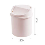 Mini Waste Bin Trash Can Desktop Garbage Basket Table Roll Swing Lid Small Scissors Pencil Household Office Storage Accessories