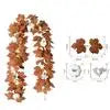 Halloween Thanksgiving Pink Decorations Artificial Fall Maple Leaves Garland Autumn Hanging Pink Pumpkins Flowers Berries Rattan