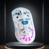 Transparent Mice 2.4GHz+BT5.0 Wireless Gaming Mouse Digital Display Multi Device Connection 5 Level DPI for Laptop/Phone/PC/