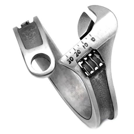 Fashion Wrench Opening Adjustable Size Metal Ring Men's Hip Hop Rock Party Jewelry Gift - Lootquake