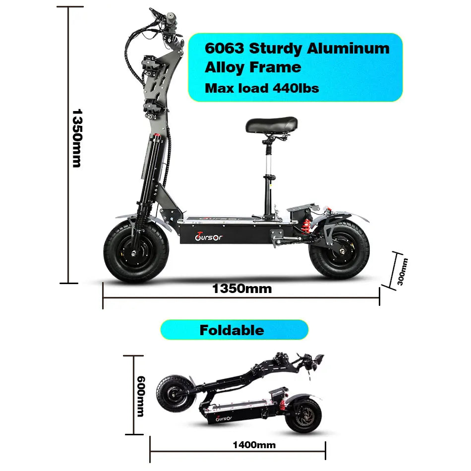 Trottinette électrique pliable X13 pouces 10 000 W, double moteur, batterie 72 V, 40 Ah, 60 V, 50 Ah, vitesse maximale 120 km/h, autonomie 120 km, écran LCD