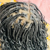 Bohemian knotless braids Full lace wig Natural black or  28"-30" Curly for black women