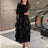 LANMREM Elegant Pleated Long Dress For Women Round Neck Long Sleeves Ruffles A-line Dresses Fashion 2025 Spring New 32C2026 - Lootquake