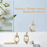 Y51A-3Pcs Minimalist Decor Abstract Thinker Statue Sculpture Set,Neutral Home Decor Mini Sandstone Thinker Figurines Easy To Use